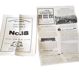 Iron Horse News Jan 1975 No. 85 Newsletter & Timetable Colorado Railroad Museum